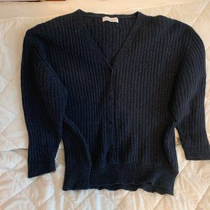 James Street Co Faux Cardigan Marled Indigo